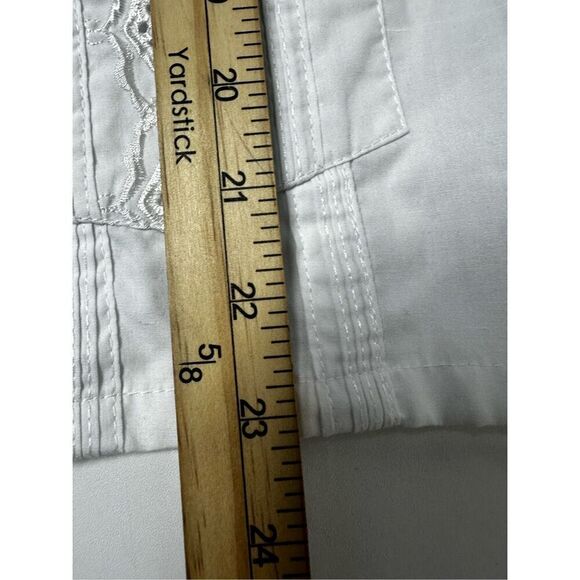 Silver Crest Vintage White Embroidered Button Down Shirt Pockets Sz 10 See Notes - Picture 9 of 11